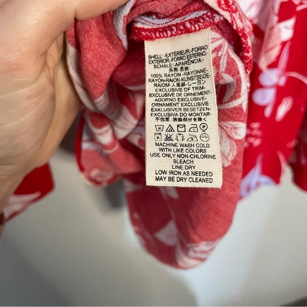 Free People Bella Red Floral Print Tunic